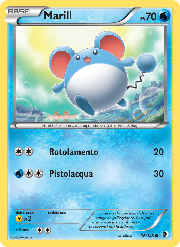 Marill 036/153 — Boundaries Crossed (Italian Pokémon TCG card)