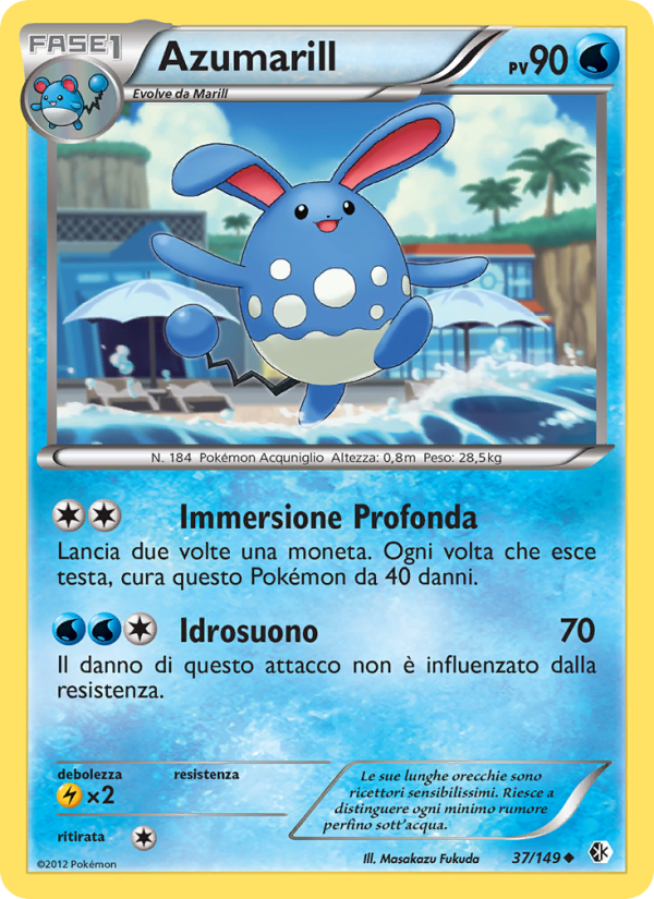 Azumarill 037/153 — Boundaries Crossed (Italian Pokémon TCG card)