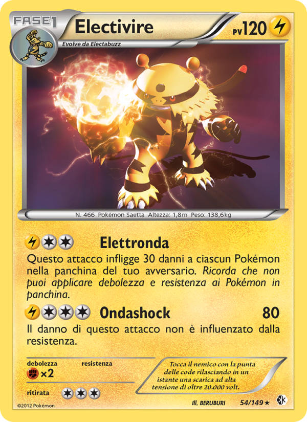 Electivire 054/153 — Boundaries Crossed (Italian Pokémon TCG card)