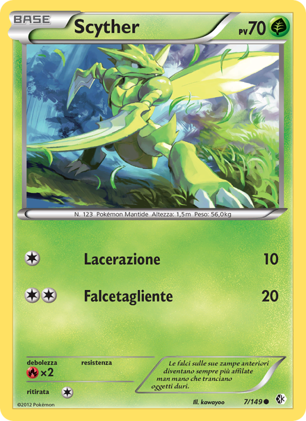 Scyther 007/153 — Boundaries Crossed (Italian Pokémon TCG card)