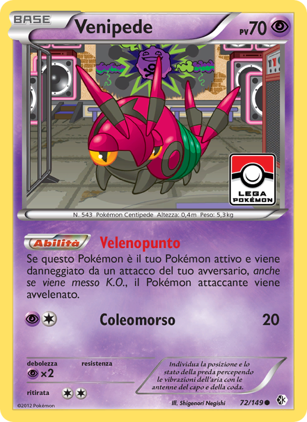 Venipede 072/153 — Boundaries Crossed (Italian Pokémon TCG card)