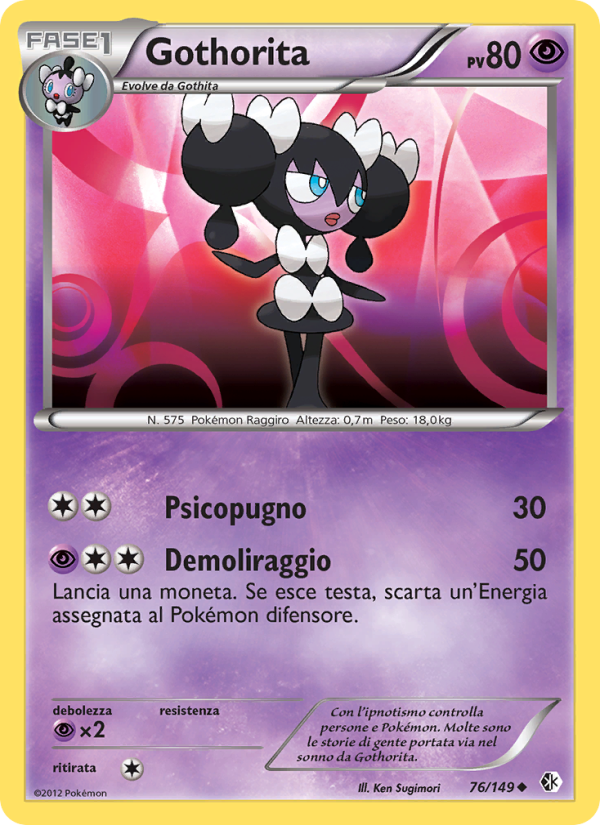 Gothorita 076/153 — Boundaries Crossed (Italian Pokémon TCG card)