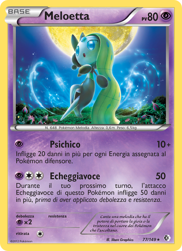 Meloetta 077/153 — Boundaries Crossed (Italian Pokémon TCG card)