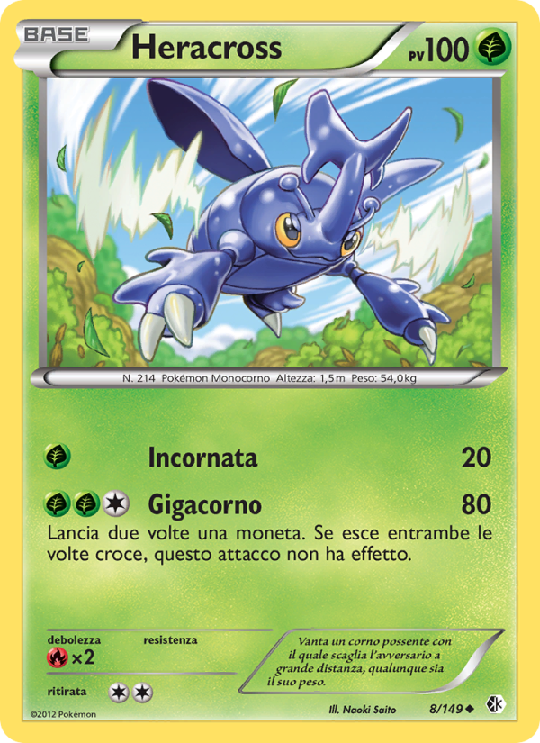 Heracross 008/153 — Boundaries Crossed (Italian Pokémon TCG card)