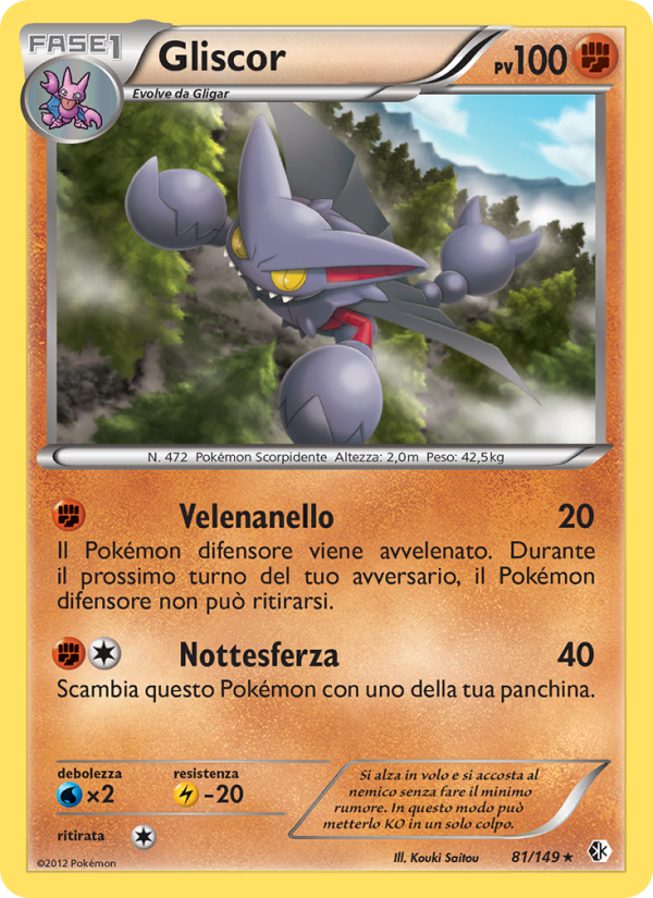 Gliscor 081/153 — Boundaries Crossed (Italian Pokémon TCG card)