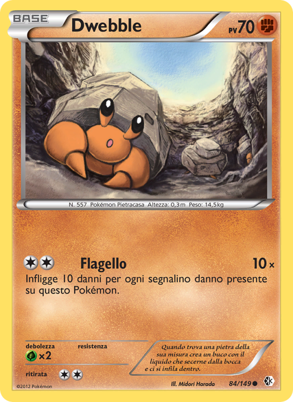 Dwebble 084/153 — Boundaries Crossed (Italian Pokémon TCG card)