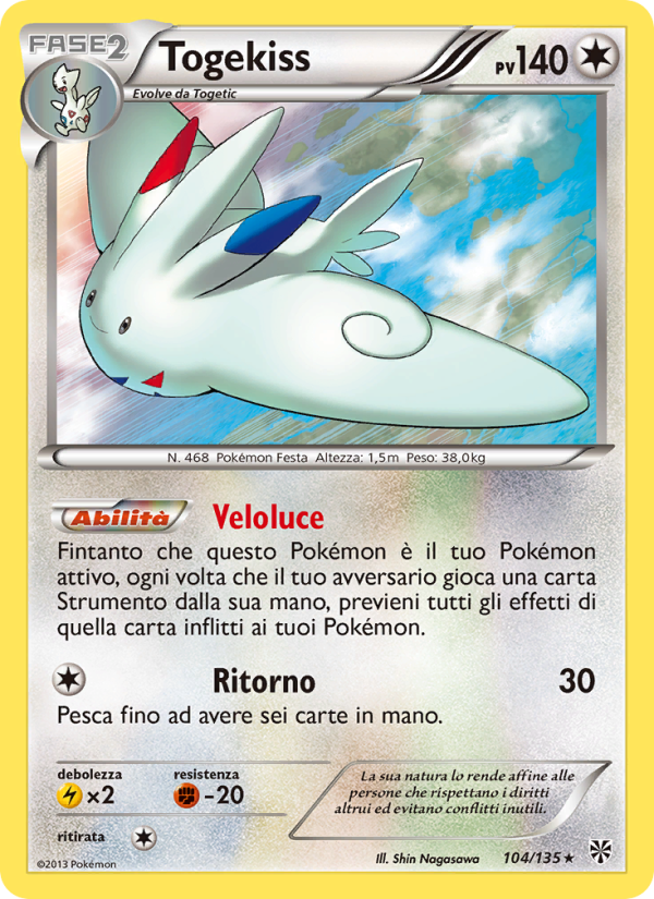 Togekiss 104/138 — Plasma Storm (Italian Pokémon TCG card)