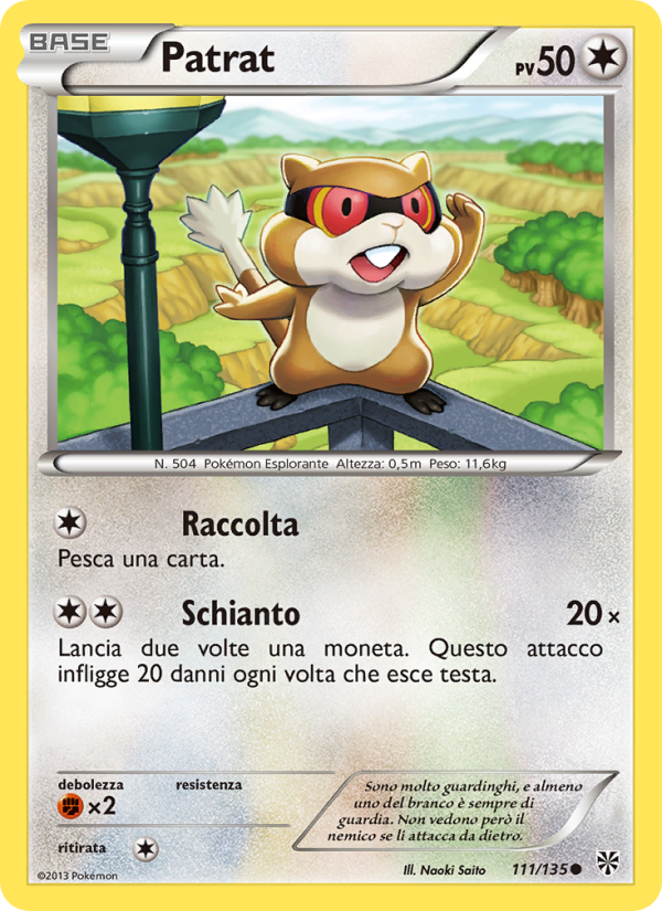 Patrat 111/138 — Plasma Storm (Italian Pokémon TCG card)