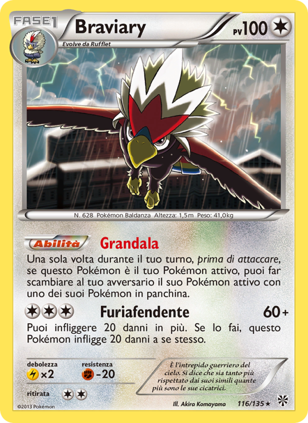 Braviary 116/138 — Plasma Storm (Italian Pokémon TCG card)