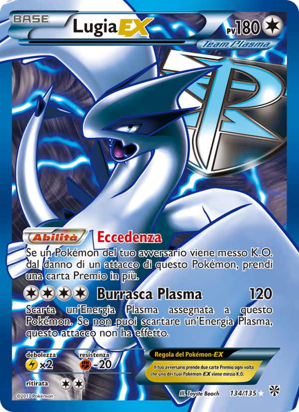 Lugia-EX 134/138 — Plasma Storm (Italian Pokémon TCG card)