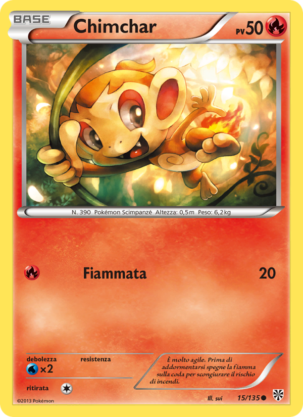 Chimchar 015/138 — Plasma Storm (Italian Pokémon TCG card)