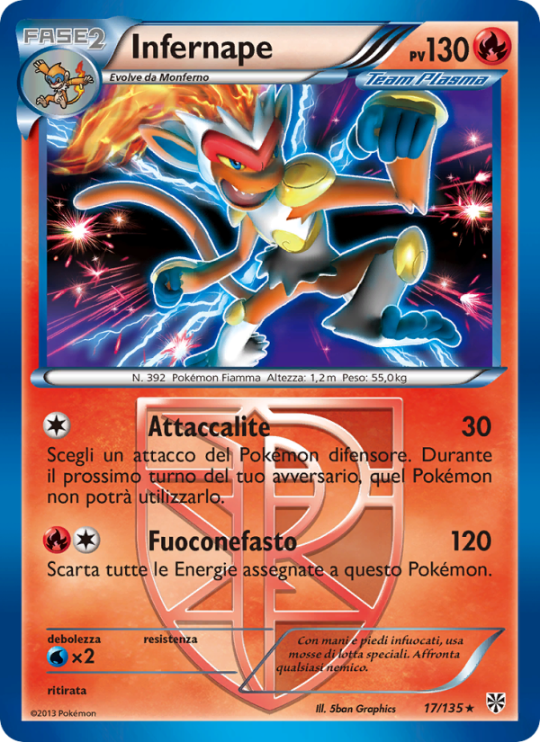 Infernape 017/138 — Plasma Storm (Italian Pokémon TCG card)