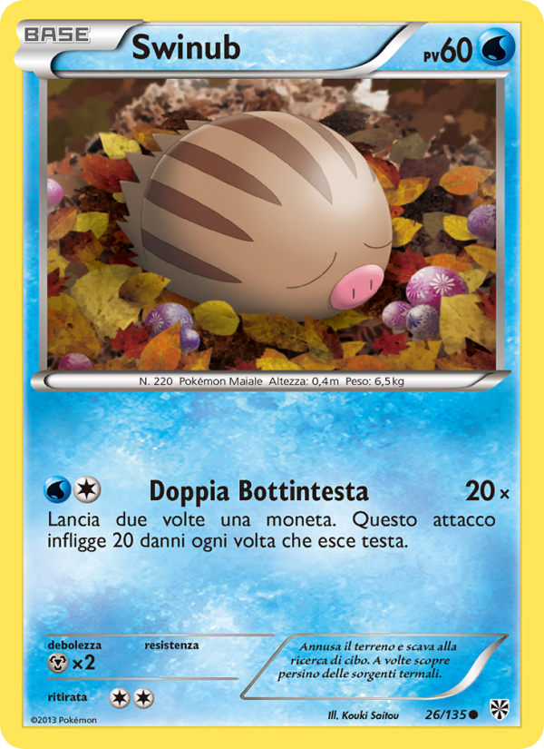 Swinub 026/138 — Plasma Storm (Italian Pokémon TCG card)
