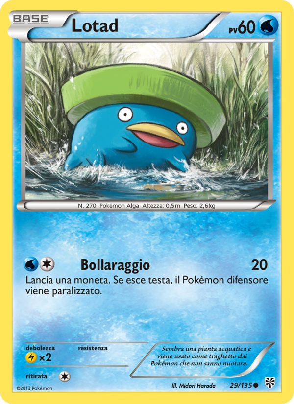 Lotad 029/138 — Plasma Storm (Italian Pokémon TCG card)