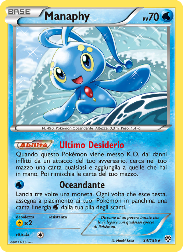 Manaphy 034/138 — Plasma Storm (Italian Pokémon TCG card)