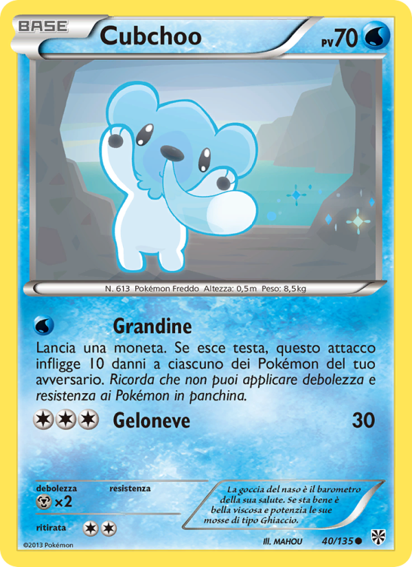 Cubchoo 040/138 — Plasma Storm (Italian Pokémon TCG card)