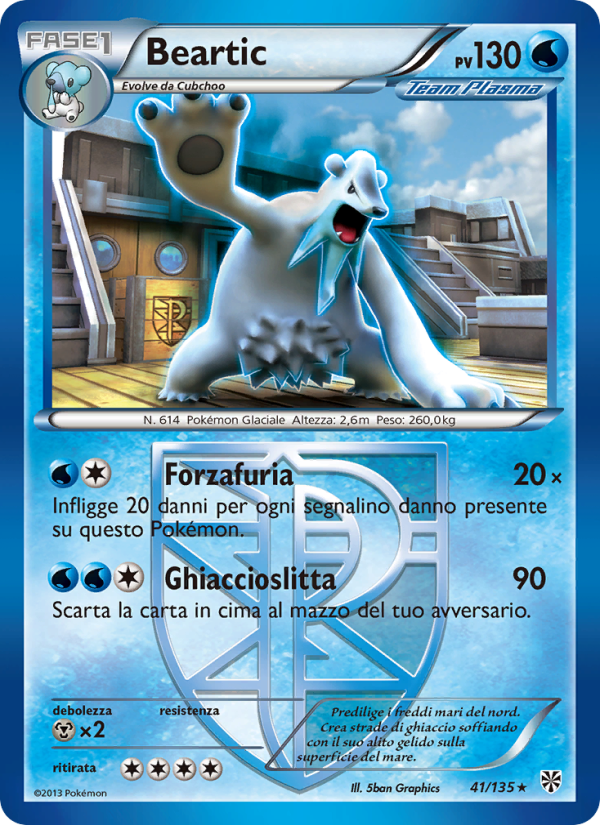 Beartic 041/138 — Plasma Storm (Italian Pokémon TCG card)