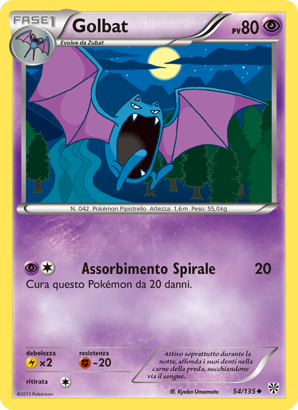 Golbat 054/138 — Plasma Storm (Italian Pokémon TCG card)