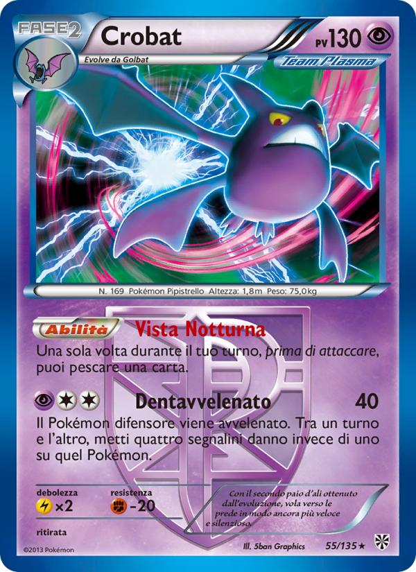 Crobat 55/135 — Plasma Storm (Italian Pokémon TCG card)
