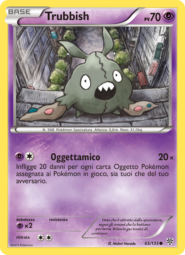 Trubbish 065/138 — Plasma Storm (Italian Pokémon TCG card)