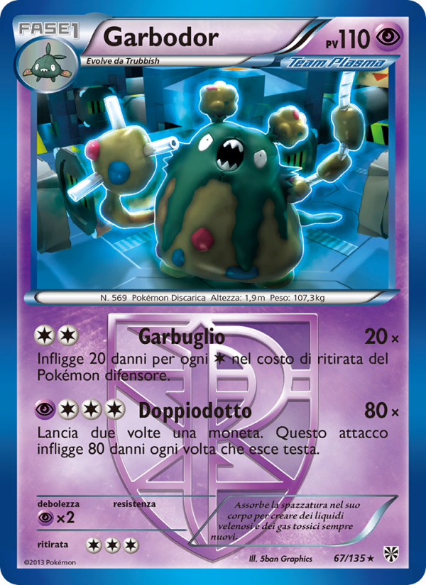 Garbodor 067/138 — Plasma Storm (Italian Pokémon TCG card)