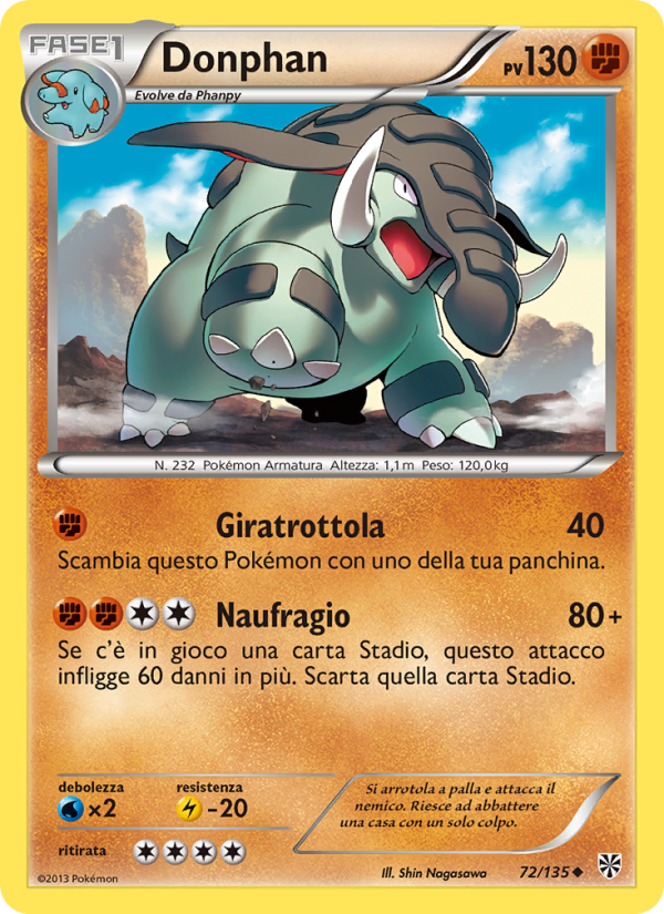 Donphan 072/138 — Plasma Storm (Italian Pokémon TCG card)
