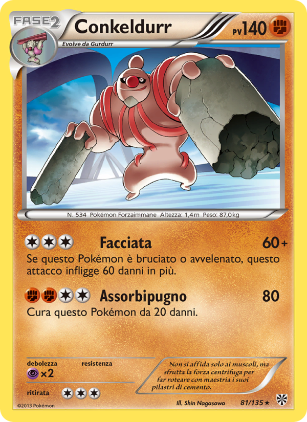 Conkeldurr 081/138 — Plasma Storm (Italian Pokémon TCG card)