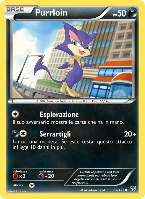 Purrloin 083/138 — Plasma Storm (Italian Pokémon TCG card)