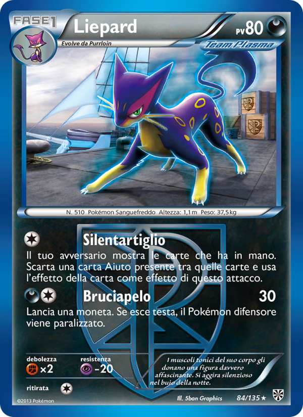 Liepard 084/138 — Plasma Storm (Italian Pokémon TCG card)