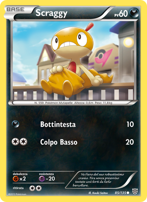Scraggy 085/138 — Plasma Storm (Italian Pokémon TCG card)