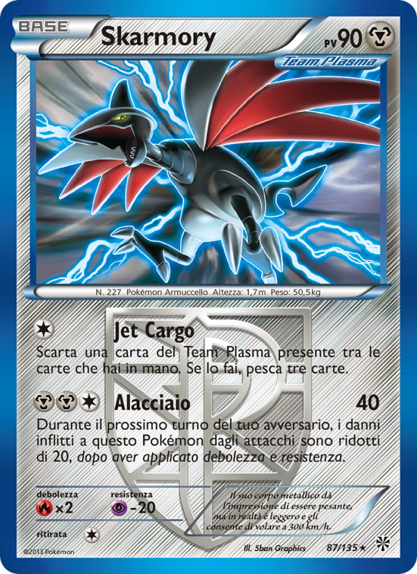 Skarmory 87/135 — Plasma Storm (Italian Pokémon TCG card)