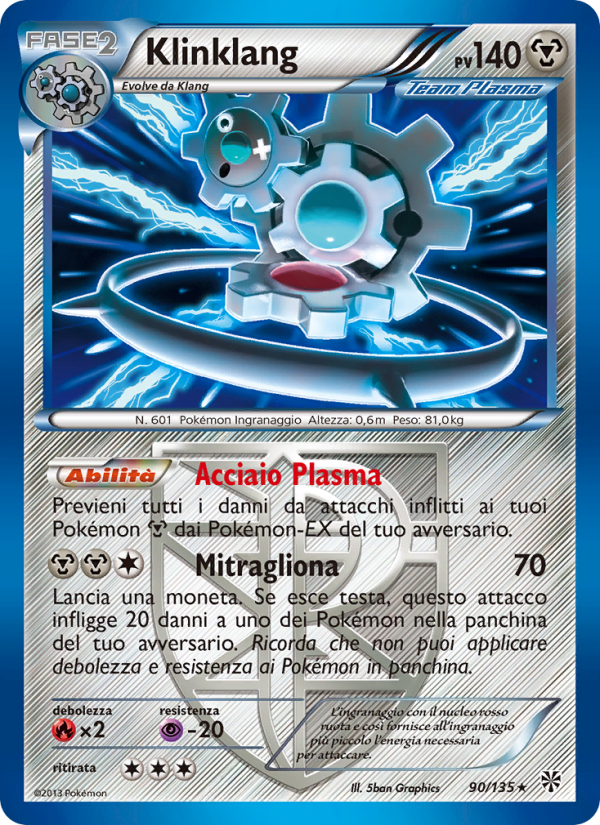 Klinklang 090/138 — Plasma Storm (Italian Pokémon TCG card)