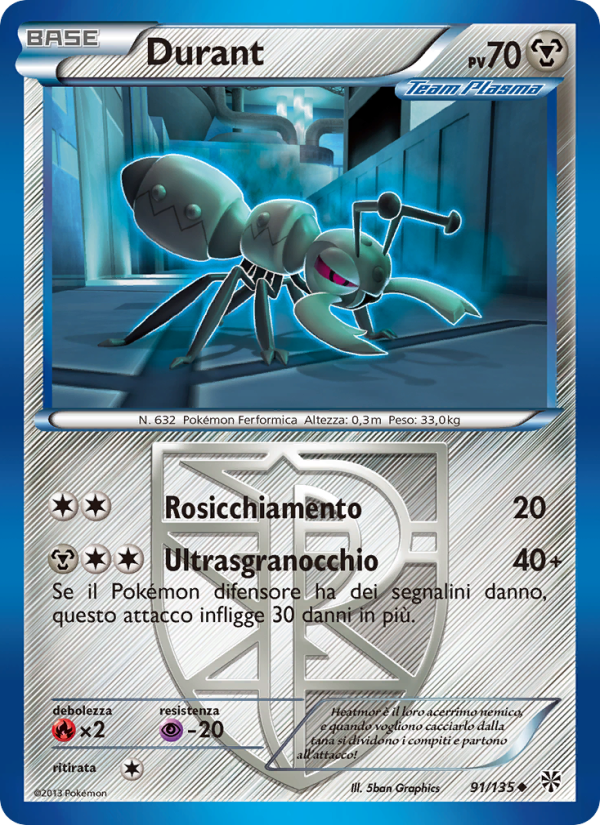 Durant 091/138 — Plasma Storm (Italian Pokémon TCG card)