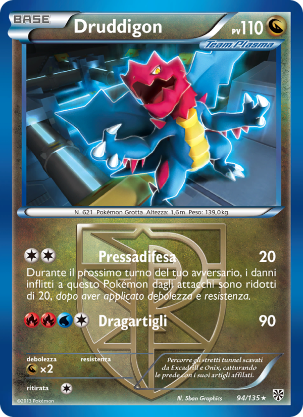 Druddigon 94/135 — Plasma Storm (Italian Pokémon TCG card)