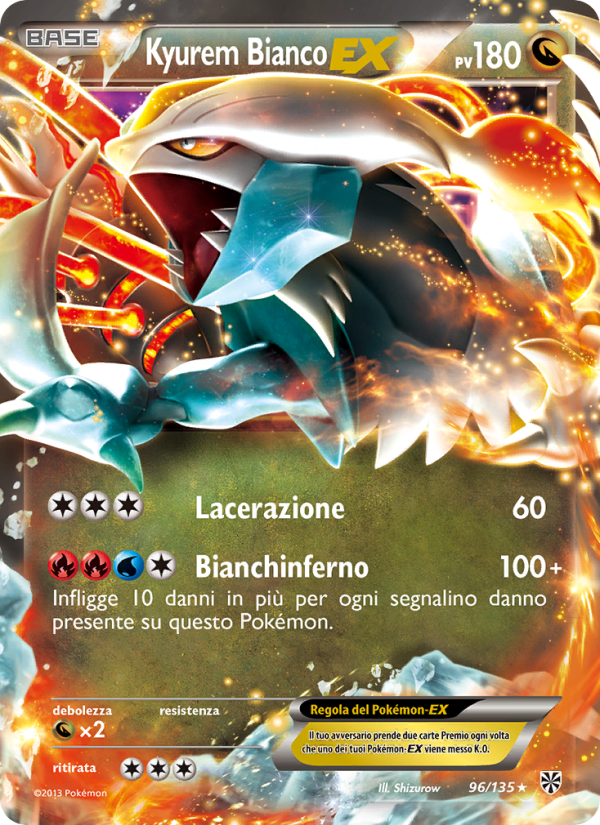 Kyurem Bianco-EX 096/138 — Plasma Storm (Italian Pokémon TCG card)