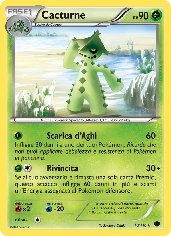 Cacturne 010/122 — Plasma Freeze (Italian Pokémon TCG card)
