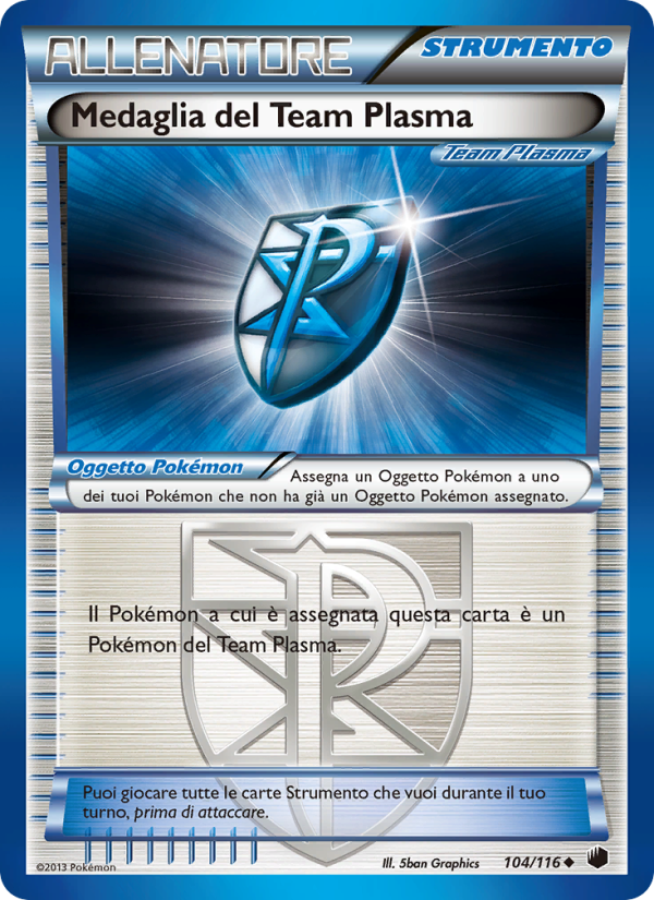 Medaglia Team Plasma 104/122 — Plasma Freeze (Italian Pokémon TCG card)