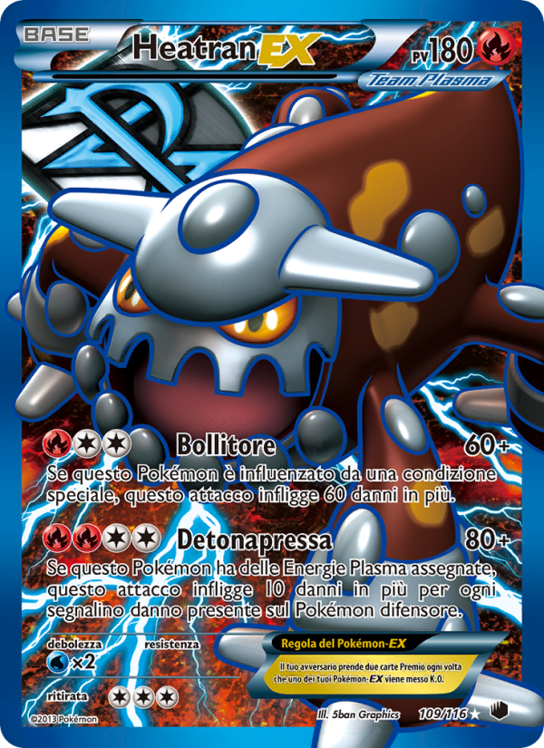 Heatran-EX 109/122 — Plasma Freeze (Italian Pokémon TCG card)