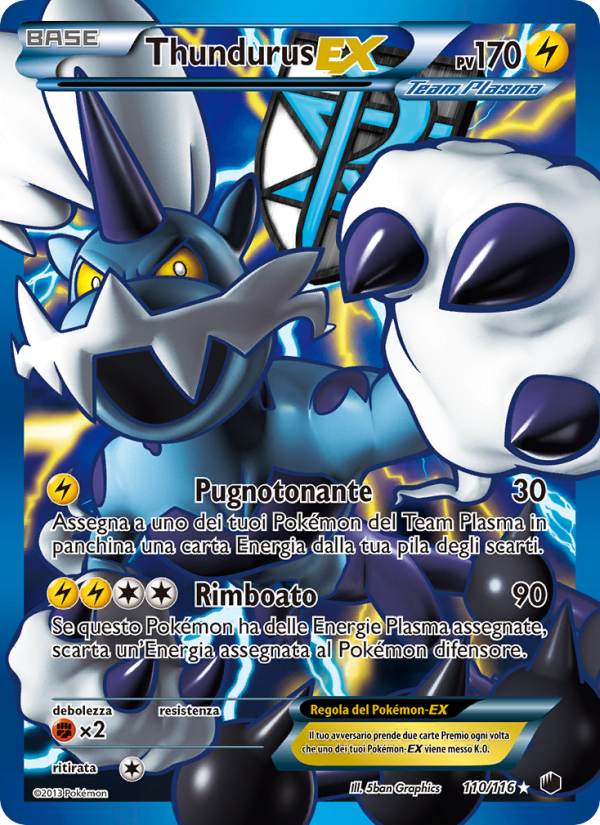 Thundurus-EX 110/122 — Plasma Freeze (Italian Pokémon TCG card)