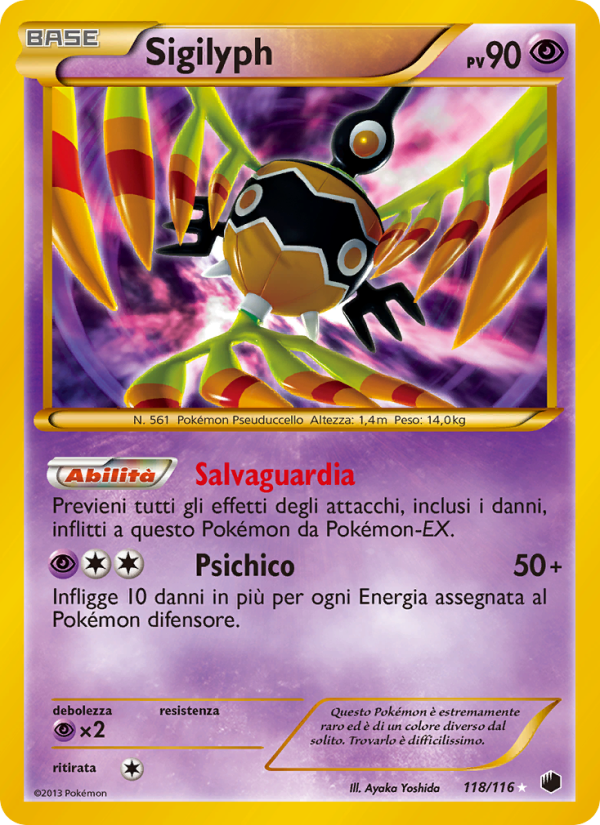 Sigilyph 118/122 — Plasma Freeze (Italian Pokémon TCG card)