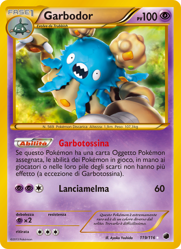 Garbodor 119/122 — Plasma Freeze (Italian Pokémon TCG card)