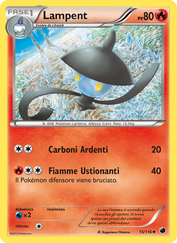 Lampent 015/122 — Plasma Freeze (Italian Pokémon TCG card)