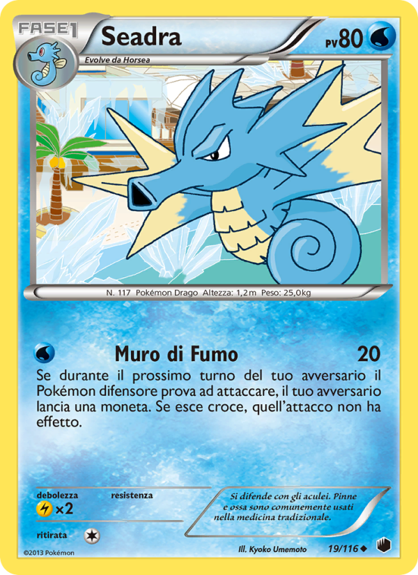 Seadra 019/122 — Plasma Freeze (Italian Pokémon TCG card)
