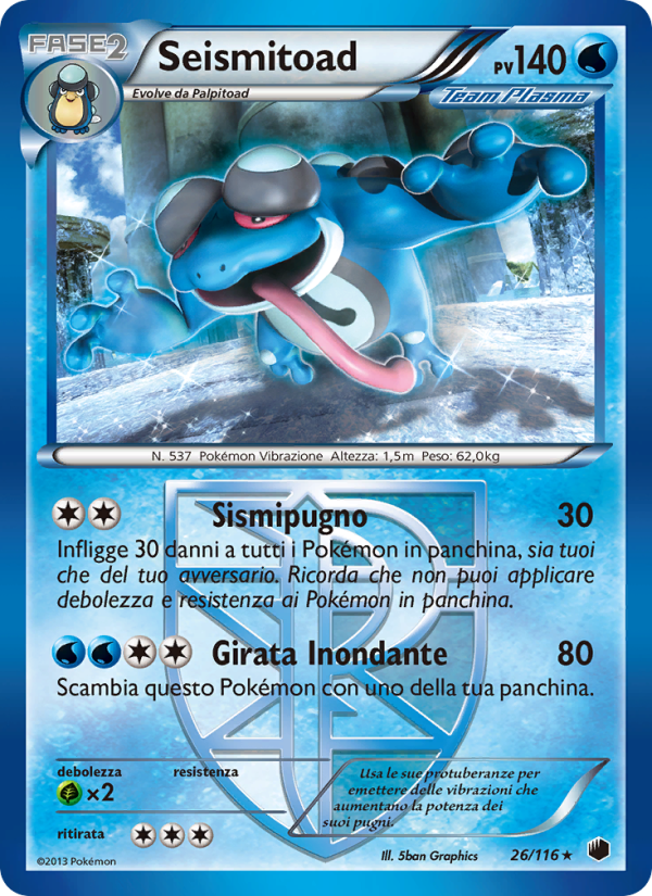 Seismitoad 026/122 — Plasma Freeze (Italian Pokémon TCG card)