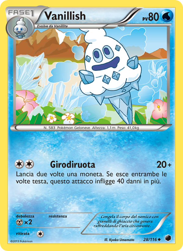 Vanillish 028/122 — Plasma Freeze (Italian Pokémon TCG card)