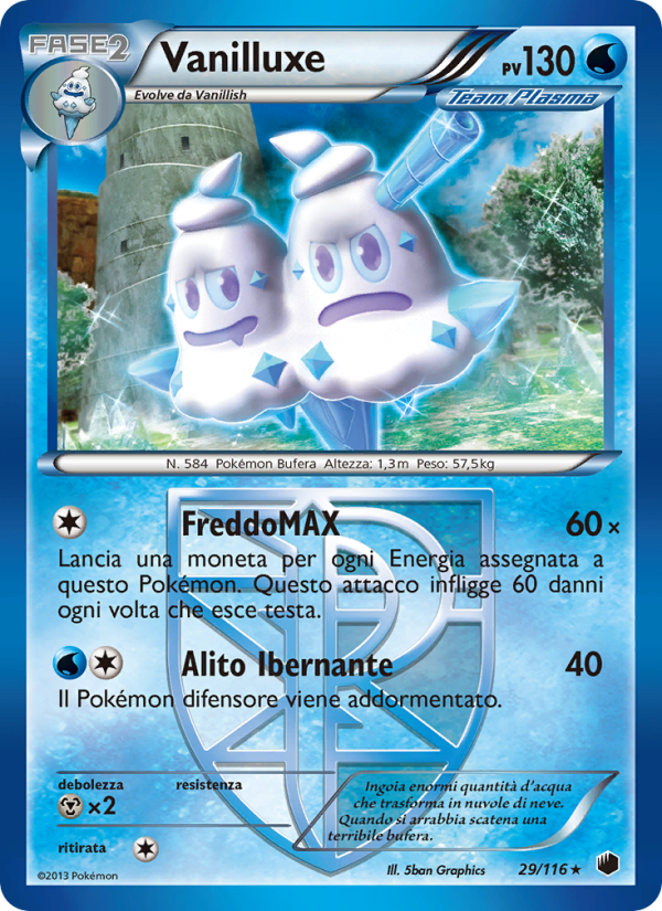 Vanilluxe 029/122 — Plasma Freeze (Italian Pokémon TCG card)