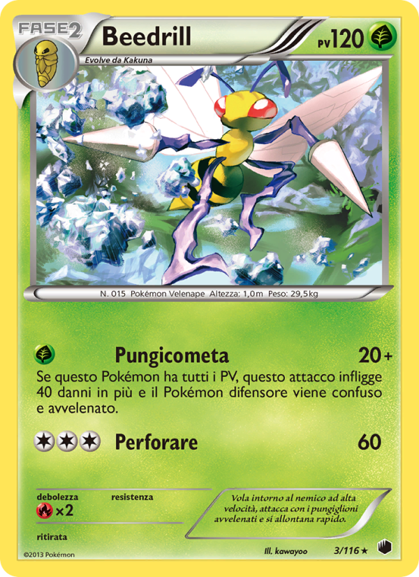 Beedrill 003/122 — Plasma Freeze (Italian Pokémon TCG card)