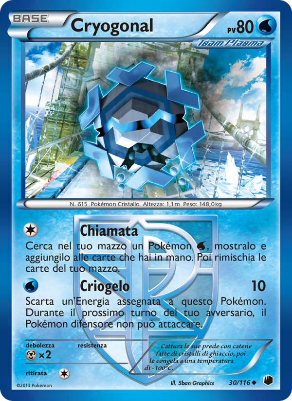 Cryogonal 030/122 — Plasma Freeze (Italian Pokémon TCG card)