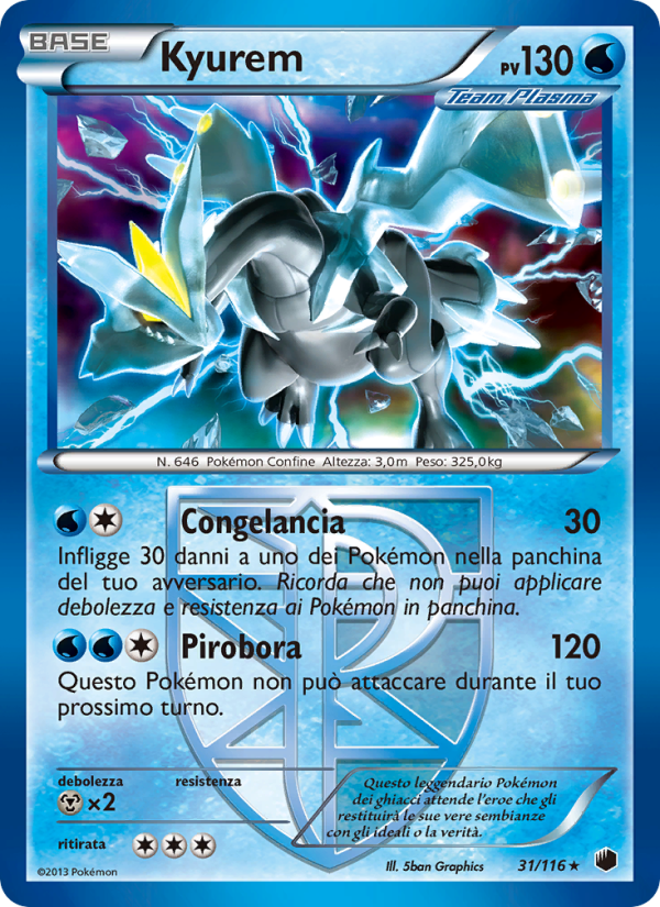 Kyurem 031/122 — Plasma Freeze (Italian Pokémon TCG card)