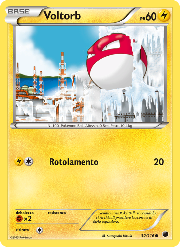 Voltorb 032/122 — Plasma Freeze (Italian Pokémon TCG card)
